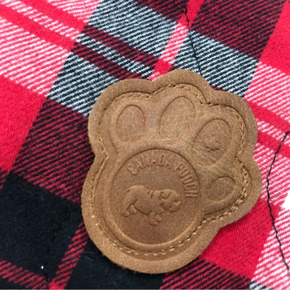 Canada Pooch thermal tech fleece red black plaid reversible dog best size 15 - Picture 5 of 8